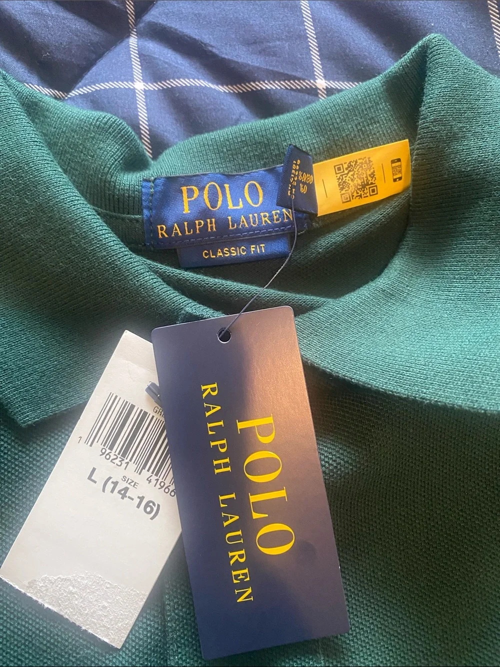 Ralph Lauren Green Polo Shirt with Yellow Pony